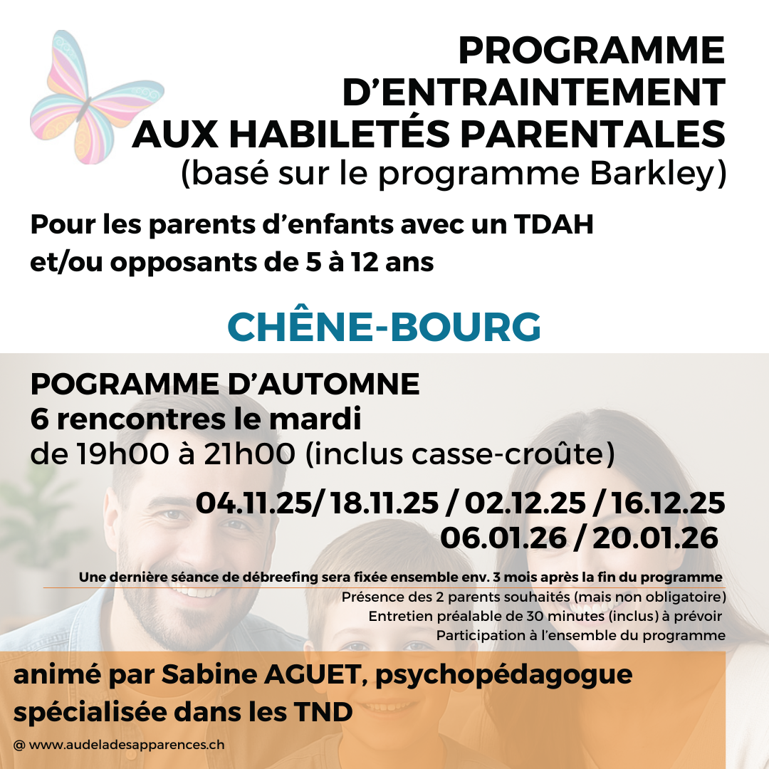 👨‍👩‍👧 Programme d’Habiletés Parentales – Inspiré de la méthode Barkley / CHÊNE-BOURG